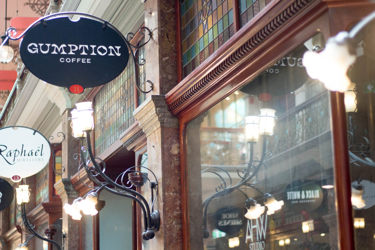 exterior shot of Gumption Coffee
